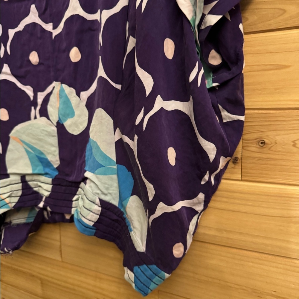 Diane Von Furstenberg Small Silk Blend Colorful Blouson Relaxed Blouse - Picture 6 of 12
